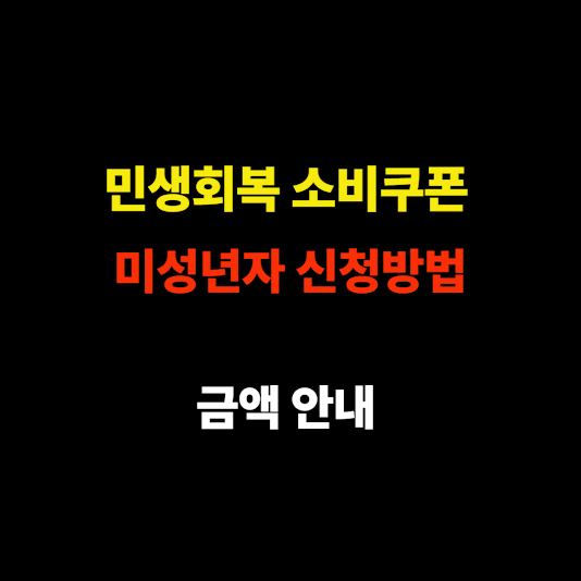 민생회복 소비쿠폰 미성년자 신청방법 및 금액 완전 정리 썸네일