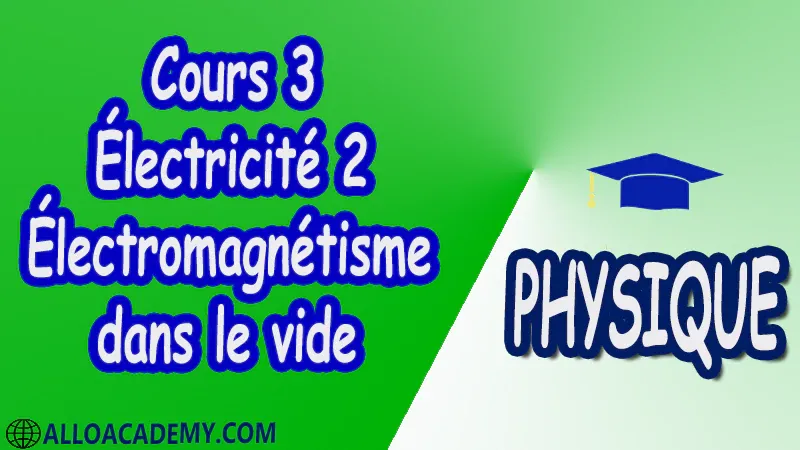 Cours 3 Électricité 2 ( Électromagnétisme dans le vide ) pdf