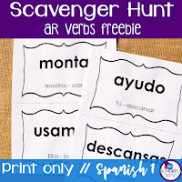 ar verbs scavenger hunt