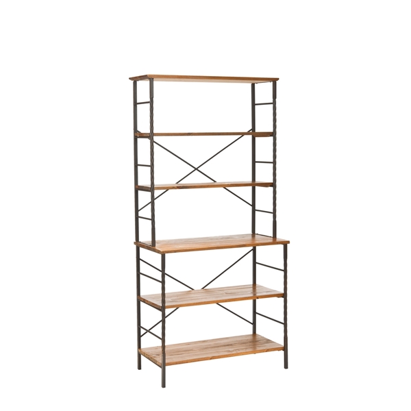 Wood And Metal Etagere