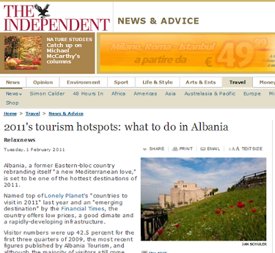 The Independent: Albania nella top-list per il turismo del 2011.