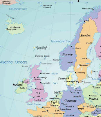 map of europe countries. images Western Europe map map