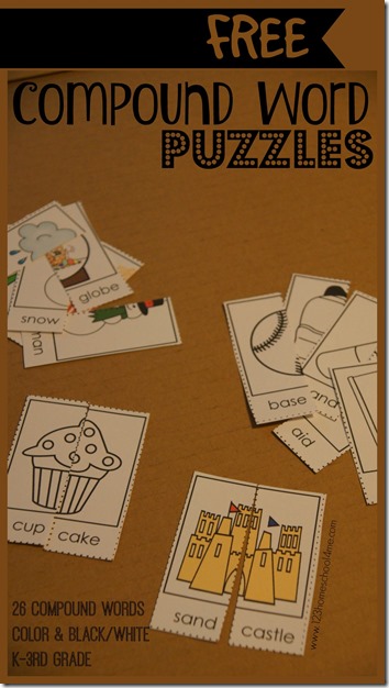 FREE Compound Word Puzzles - this FUN, hands on compound word activities is perfect for kindergarten, first grade, 2nd, preschool, 3rd, and 5th grade students. Just print in color or black and white, LOW PREP. Perfect compound word worksheets