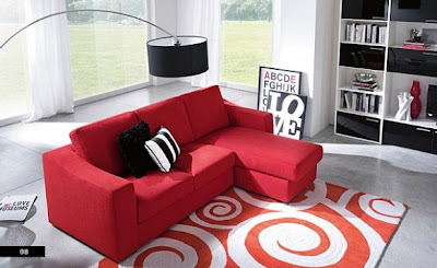 Contemporary Red Sofa Set Designs 