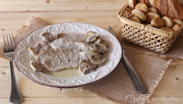 Lomo con champiñones. Julia y sus recetas