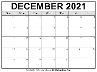 Free Printable Calendar December 2021