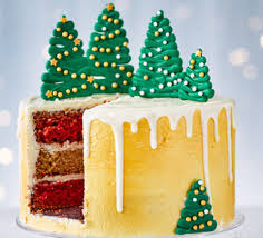Image of Christmas Trees Theme Cake