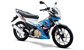 Warna Satria FU Candy Marine Blue - Brilliant White