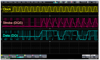 LPDDR2 with reflections as shown here make accurate timing measurements difficult to obtain