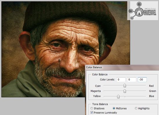 image adjustment color ballance - tutorial cara membuat efek smudge painting di photoshop