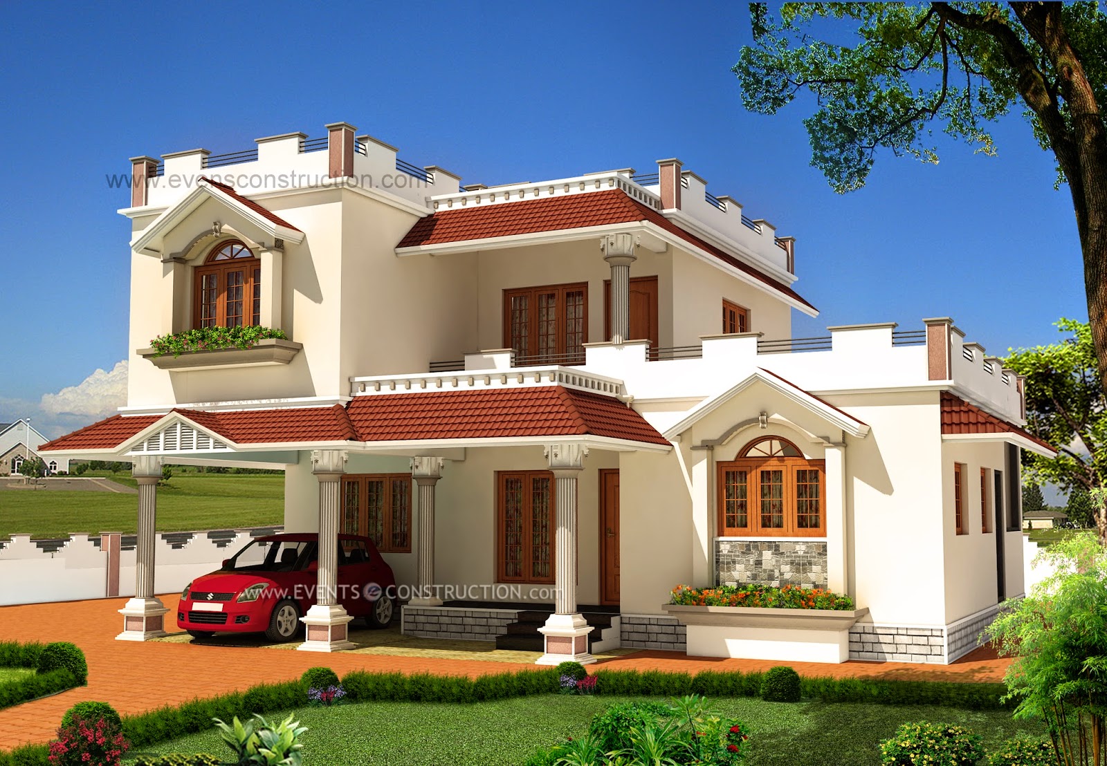 Evens Construction Pvt Ltd: Exterior design of house in India