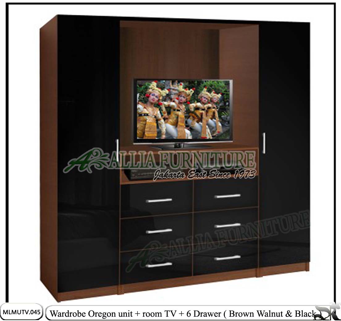 Lemari pakaian tv unit minimalis Oregon - Allia Furniture