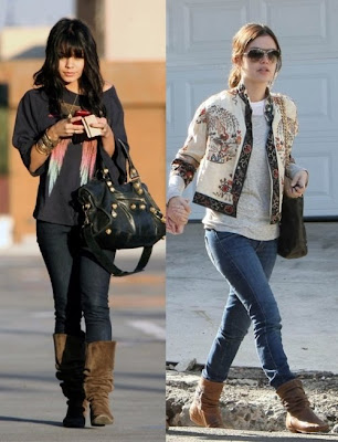 vanessa hudgens and rachel bilson tight jeans and brown boots