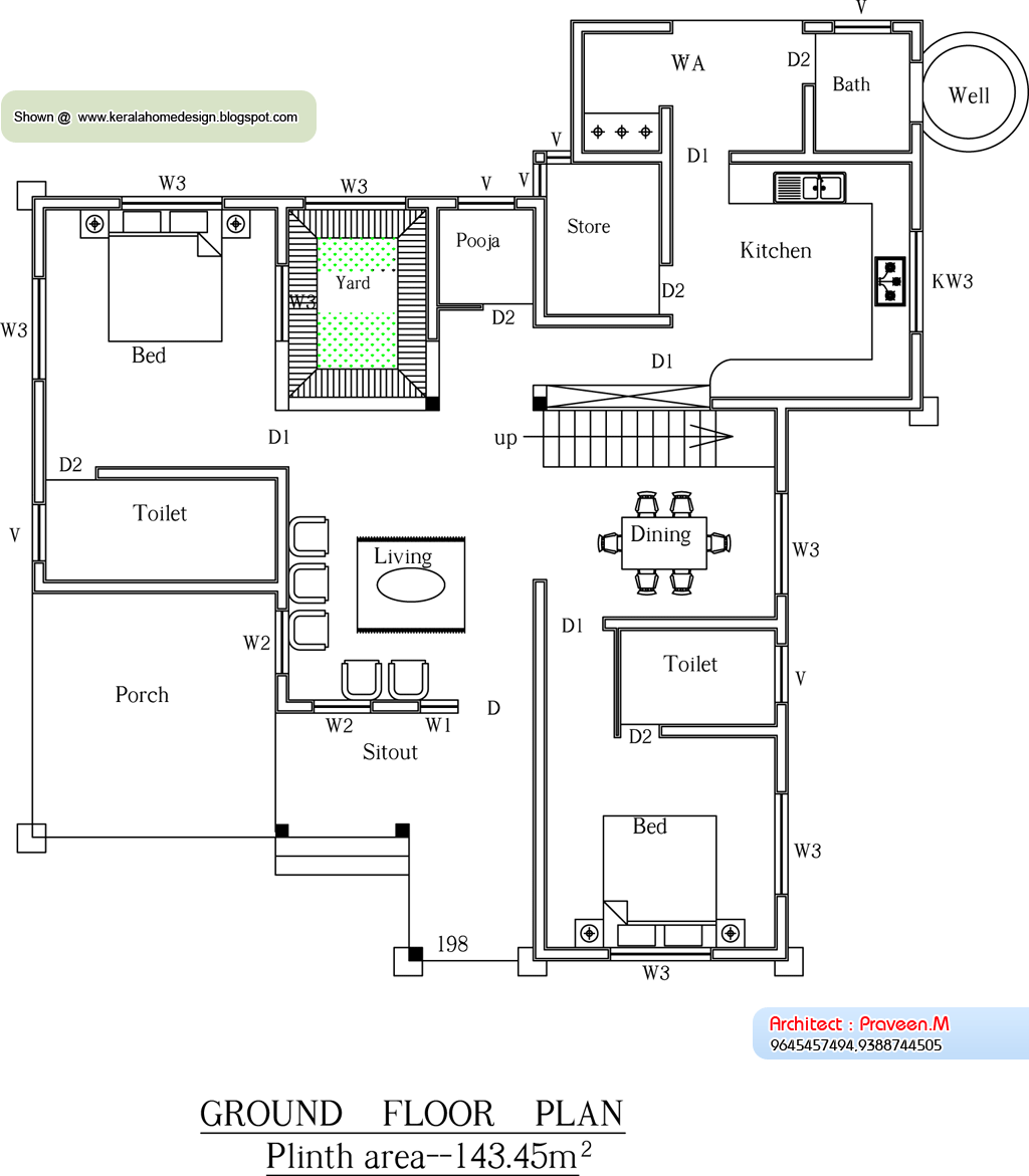 Kerala Home  plan  and elevation  2656 Sq  Ft 