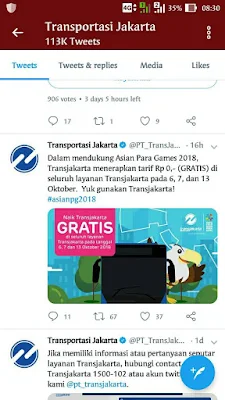 Trans Jakarta Gratis 6, 7 dan 13 Oktober 2018