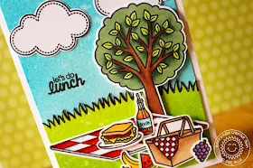 Sunny Studio Stamps: Summer Picnic & Sunny Sentiments Let's do Lunch Card by Eloise Blue.