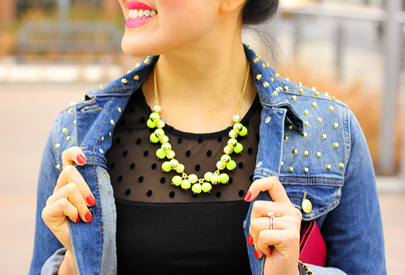 J.Crew Neon Yellow Bubble Necklace