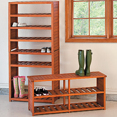 eucalyptus shoe rack and shoe bench