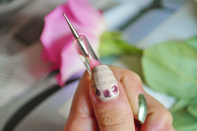 how to do rose nail art