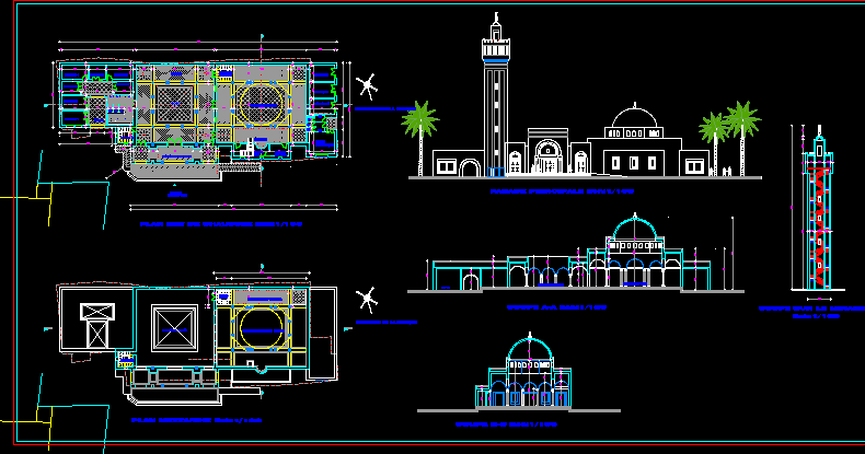 Engineering et Architecture: Plan Autocad d'une Mosquée dwg