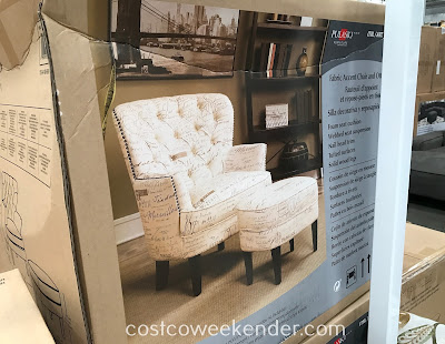 Costco 1041151 - Pulaski Fabric Accent Chair with Ottoman: great for any living room or family room