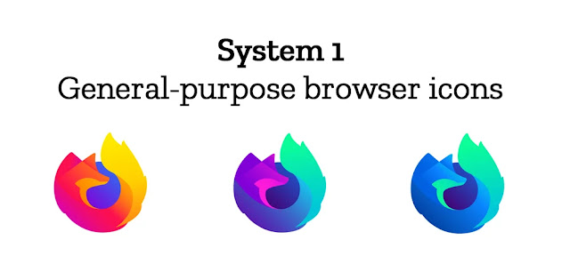 3 firefox logos for browser in different colors