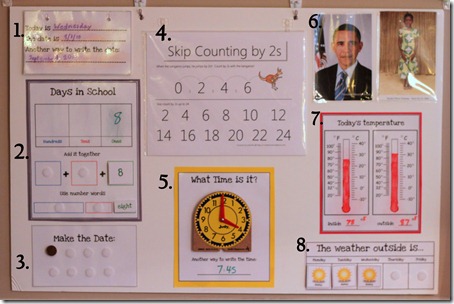 calendar and morning board