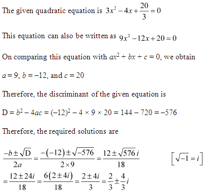 Solutions Class 11 Maths Chapter-5 (Complex Numbers and Quadratic Equations)Miscellaneous Exercise