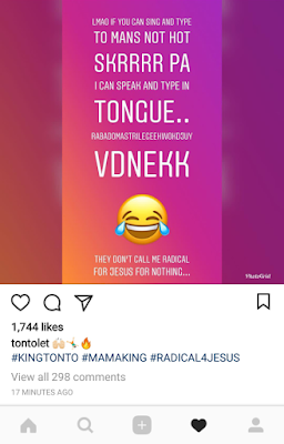 Tonto Dikeh now writes in tongues