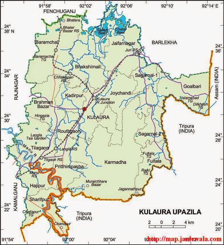 kulaura upazila map of bangladesh