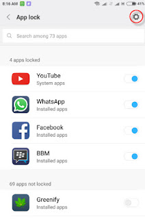 pangaturan app lock untuk mengunci apliksi android