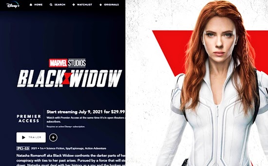 Disney Plus Launches 'Black Widow' movie page for premiere