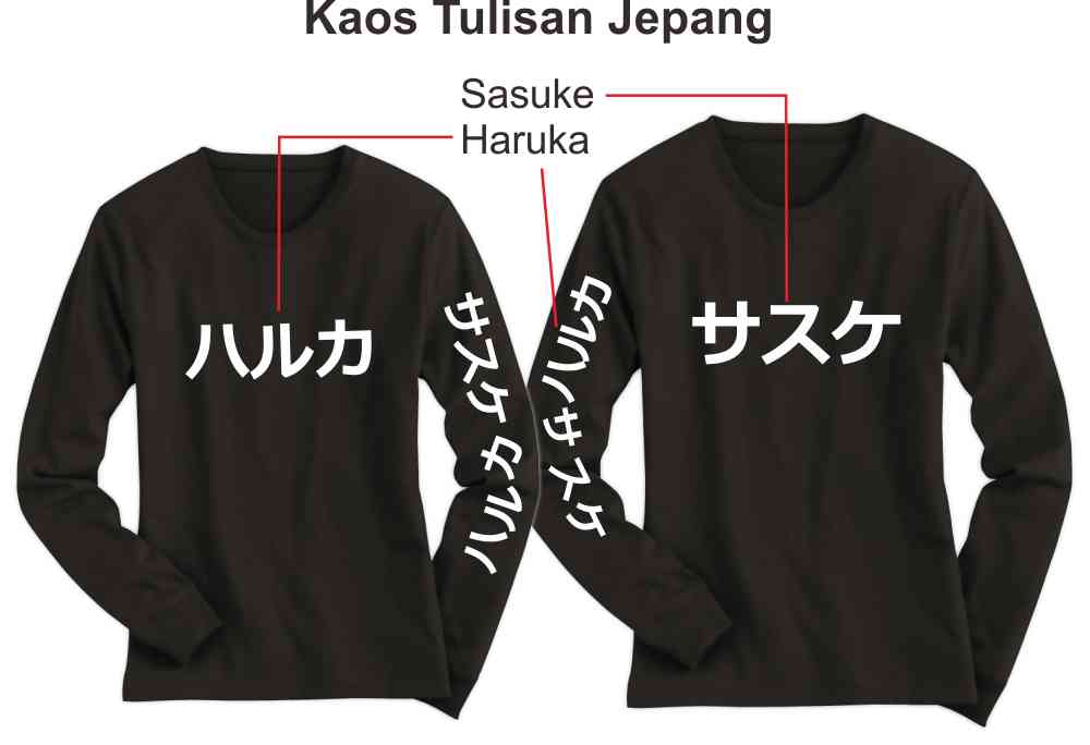  Kaos Nama Huruf Jepang Hiragana Katakana KDTG 1AN