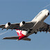 Airbus A380-800 of Qantas Airways While Climbing Sky