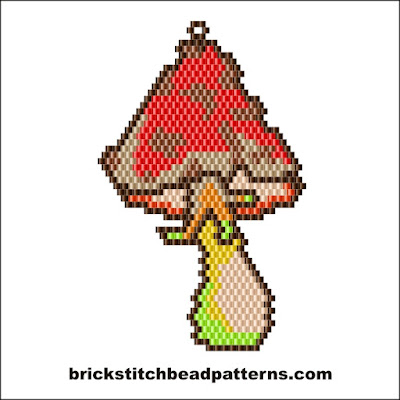 Free brick stitch seed bead earring pattern color chart