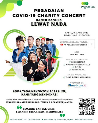 Konser Amal Pegadaian Covig-19 Charity Concert Bantu Bangsa Lewat Nada