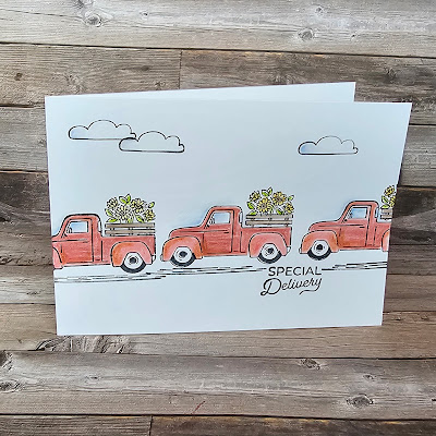 Trucking Along stampin up easy simple one layer card