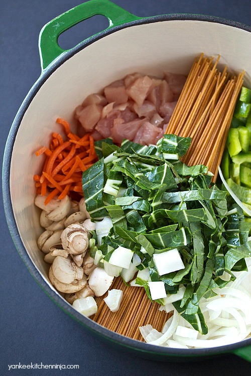 Healthy one pot Asian pasta | Yankee Kitchen Ninja