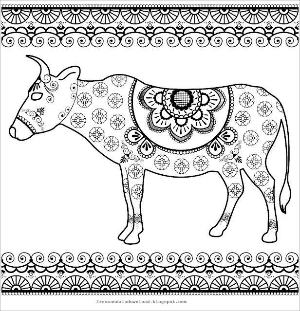 Kuh ethnisches Mandala