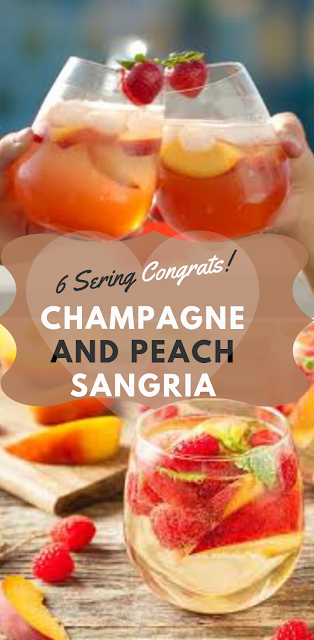 champagne peach sangria by galss