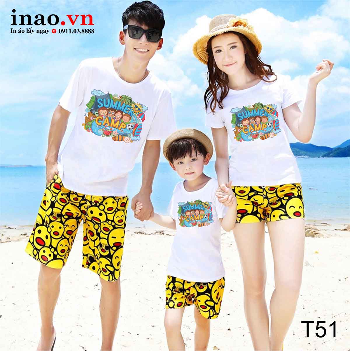 Áo Gia Đình Đi Biển T51 In Summer Camp Siêu Nhiệt Huyết! Áo Gia Đình Đi Biển T51 In Summer Camp Siêu Nhiệt Huyết!