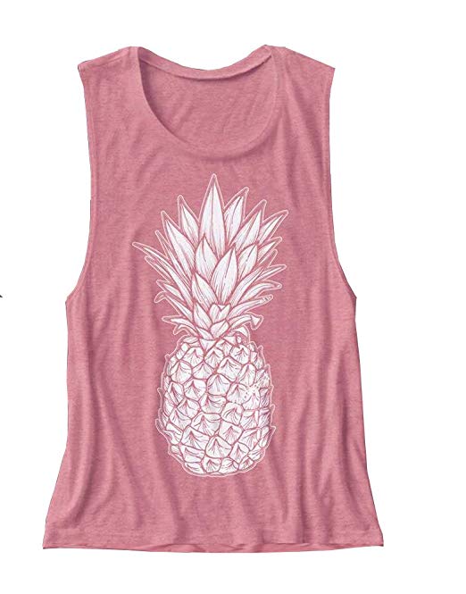 Cute Pineapple Tank Tops Women Summer Casual Sleeveless Vacation Shirt