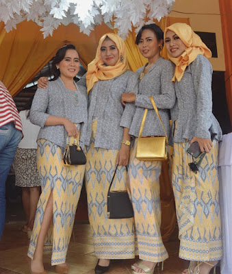 model kebaya prada kuning muslim