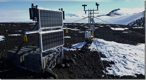 Completed ozone station (left) and the existing automatic weather station (right)