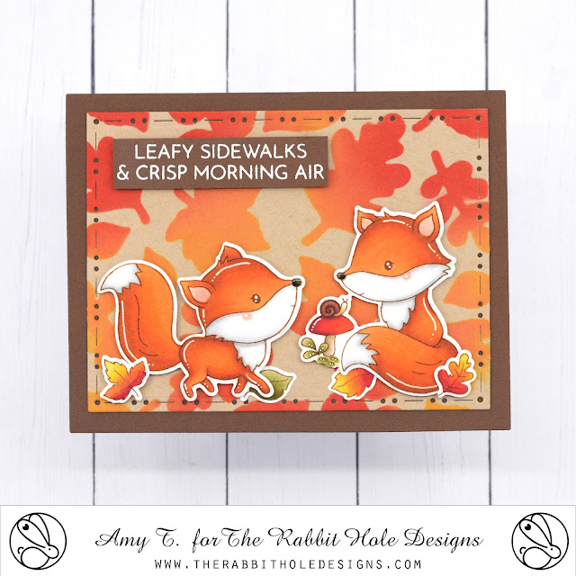 Fall Foxes Stamp and Die Set illustrated by Agota Pop, Falling Leaves Stencil, You've Been Framed - Layering Dies by The Rabbit Hole Designs #therabbitholedesignsllc #therabbitholedesigns #trhd