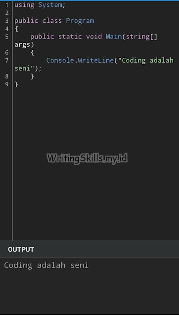 Contoh Output Bahasa C# dengan Multiple Statements
