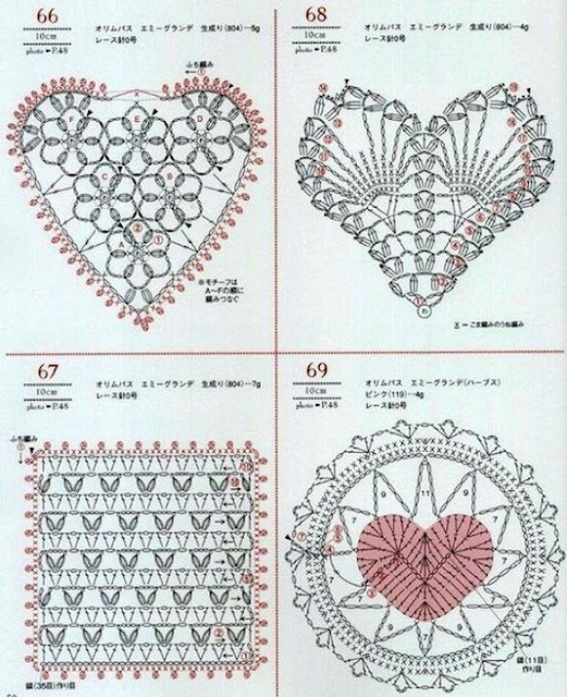 Corações de Crochê Com Gráficos 16