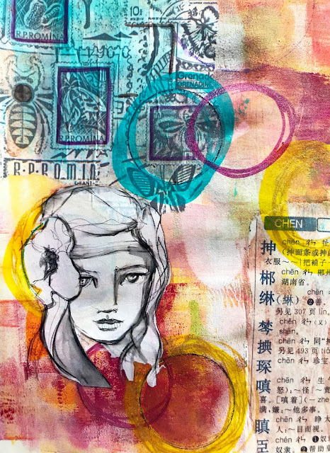 mixed media pages built in the Mother Leda Sketchbook