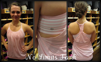 lululemon pig pink striped no limit tank