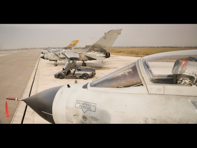 Wallpaper Lamborghini Reventon vs Tornado Jet Fighter